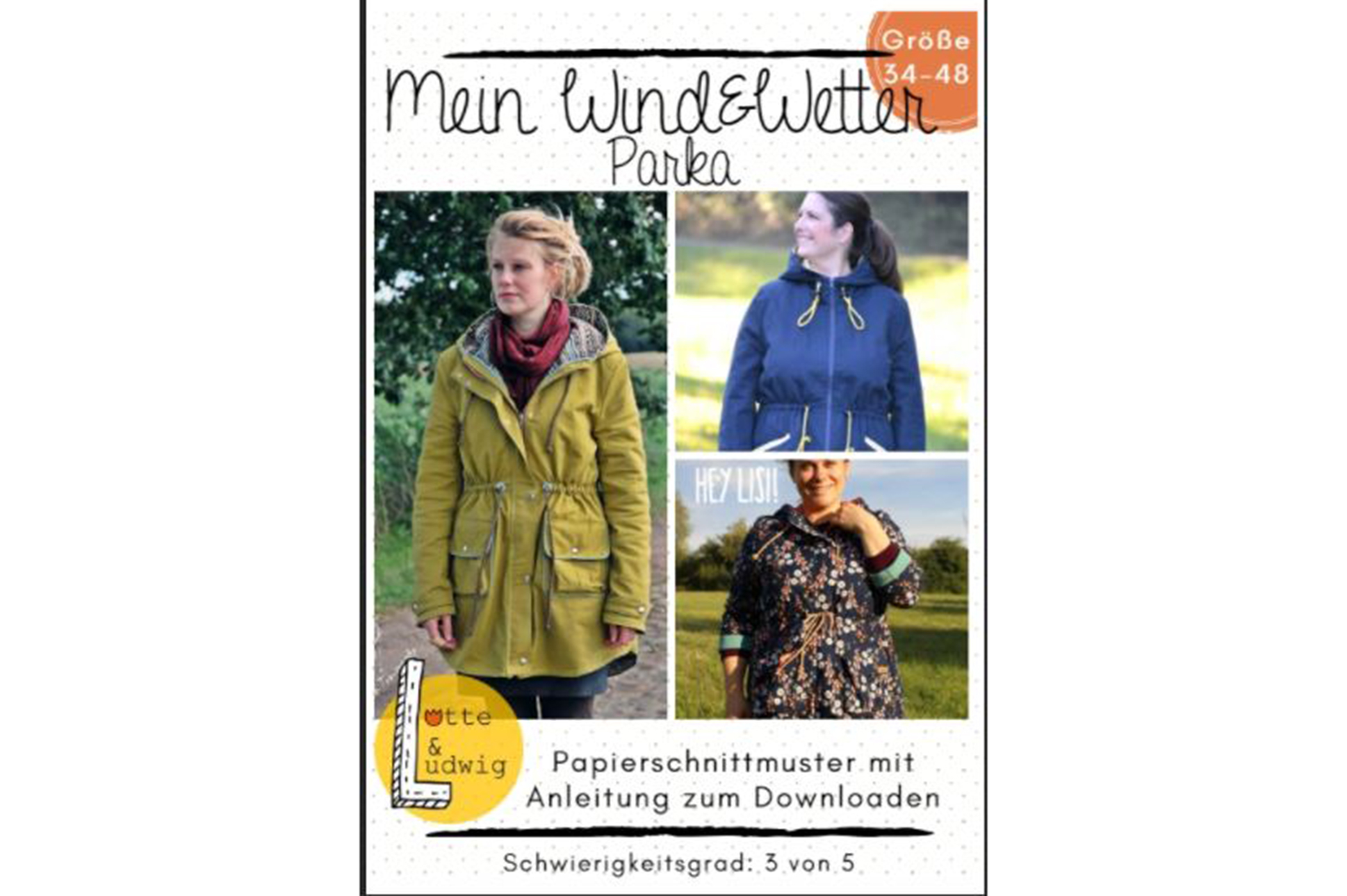 Papierschnittmuster, Lotte und Ludwig Mein Wind und Wetter Parka 